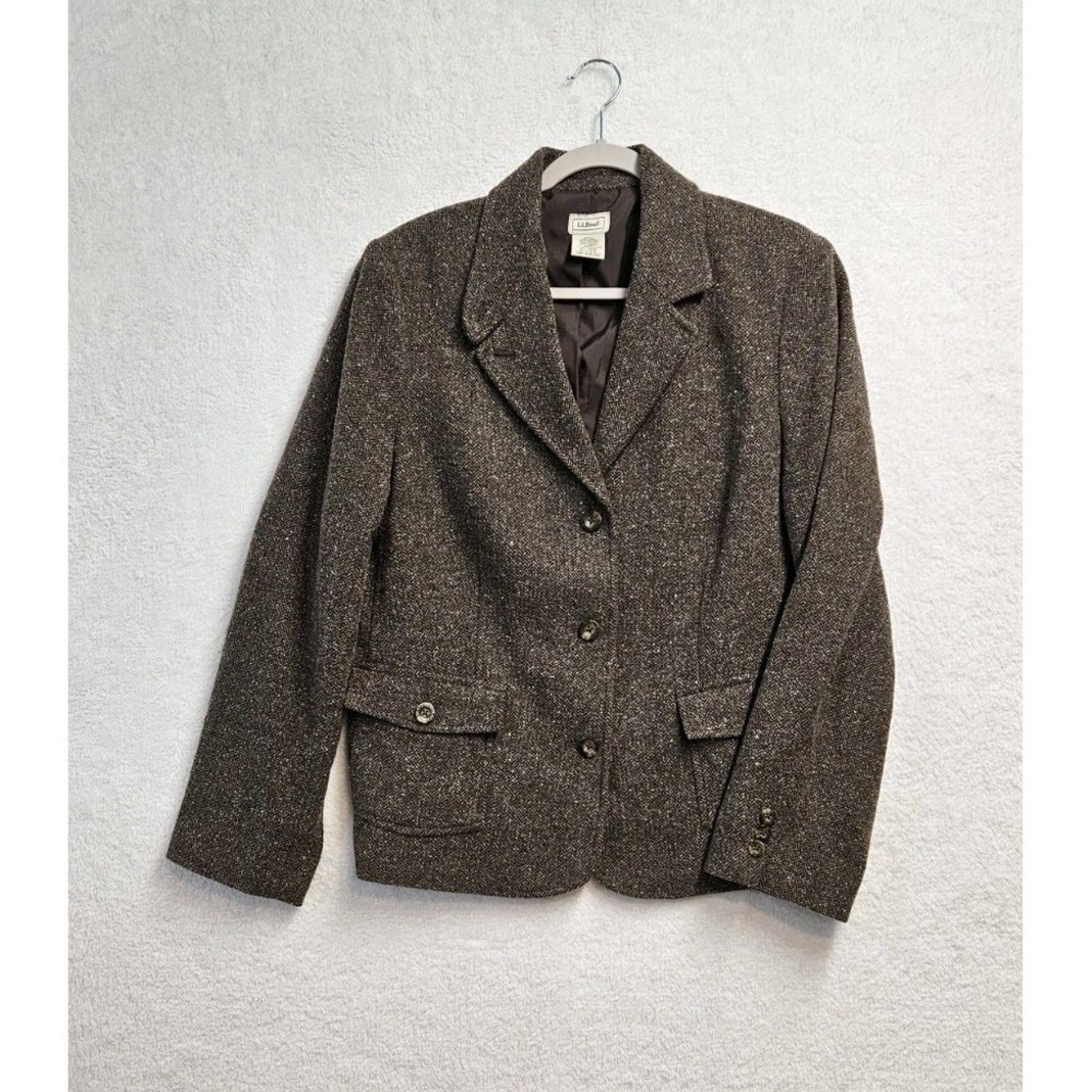 Vintage LL Bean Tweed Blazer Womens Size XL Beautiful Casual Dress Business